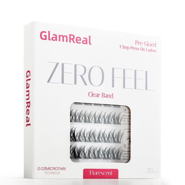 GlamReal 0 Feel Self Adhesive Natural Invisible Band Lash Clusters
