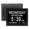 8inch Digital Day Calendar Clock Alarm Reminders Auto Dimming Large