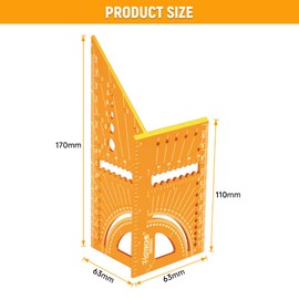 Hoteche 3D Multifunktions-Winkelmesser - Aluminium, Laser-Markierungen, 170mm, für präzises Anreißen und Messen