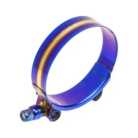 T-Bolt Hose Clamp Adjustable Stainless Steel Titanium Blue Clamp Diameter Ranger for 2.25" inch (65-73mm）#4123