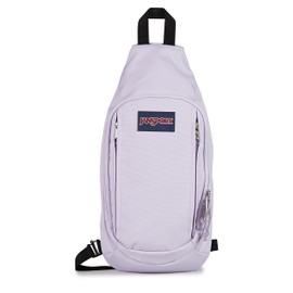 JanSport Move Sling Crossbody Bag – Main Compartment, Zippered Front Pockets, Adjustable Shoulder Strap, Fully Padded Back Panel, Pastel Lilac