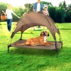 Heeyoo Elevated Dog Bed with Canopy, Portable Dog Cot with