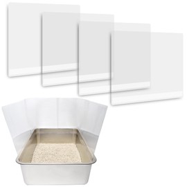 YOILES 4Pcs Cat Litter Box Pee Shields,Transparent Easy Clean Litter Box Splash Guard for Open Top Litter Pan 14.5×11.5in- Litter Box Not Included