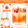AimFun 2Pcs Pumpkin Icon Juice Glasses Fall Handblown Cocktail Glass