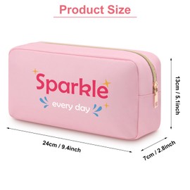 Inspirational Gifts for Women Teen Girls Mum Sparkle Makeup Bag Positive Presents for Friend Sister Oxford Cloth Cosmetic Travel Bag Beauty Themed Birthday Makeup Cosmetic Pouch