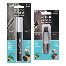 Kiss Quick Cover - Juego de retoque de pelo gris (7 g), color negro
