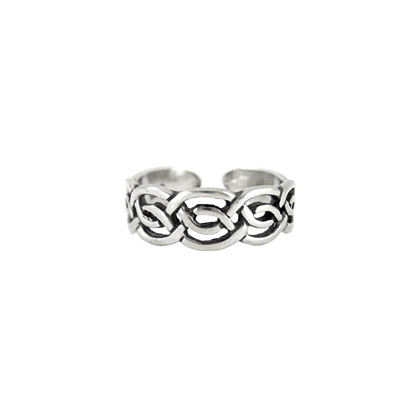 Sterling Silver Celtic Knot Open Band Adjustable Toe Ring