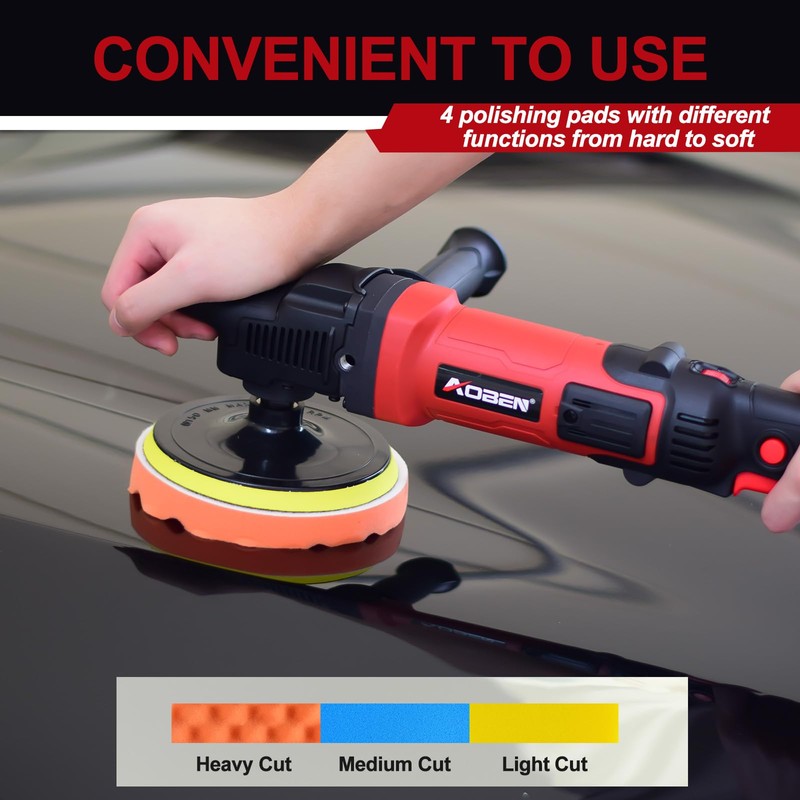 AOBEN 6/7 inch Buffer Polisher,Rotary Car Buffer,1600W Car Polisher Waxer