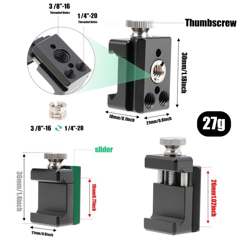 FOTGA Quick Release NATO Clamp with 1/4 Inch Thread, 3/8