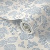 Peel & Stick Wallpaper Swatch - Blue Line Peonies Berries