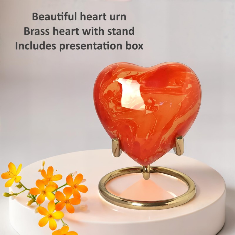 Stunning Metal Heart Urn for Ashes Keepsake Human Pet Cremation