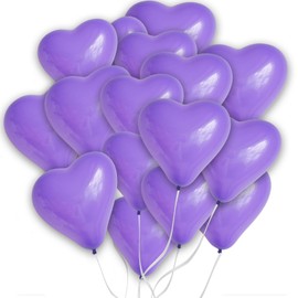 Heart Shape Balloons 10 Inch Purple Love Balloons for Birthday Party Valentines Day Wedding Proposal Anniversary Xmas Festival Romantic Party Decorations Supplies 25 Pack