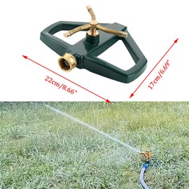 Metal Pulsating Sprinklers with Metal Base, 3-Arms Automatic Rotary Sprinkler 360 Degree Pulsating Impact Sprinkler Heavy Duty Zinc Alloy Impulse Water Sprinkler for Yard and Grass Irrigation