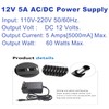 12V 5A Power Supply - Universal AC 100-240V to DC