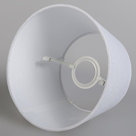 QAZQA Linen Shade Round 25cm DS E27 Linen White, Round oblique Hanging shade ,Standing Shade