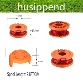 husippend 6Pieces Strimmer Wire Replacement Spool Strimmer Trimmer, Strimmer Spool,Trimmer Spool Line Φ1.6mm Single Spools Accessories， Each coil length 9.8ft with 1 Spool Cover