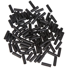 Jagwire Ferrule, Open 100 Pieces Black Plastic 4/4 sleeves