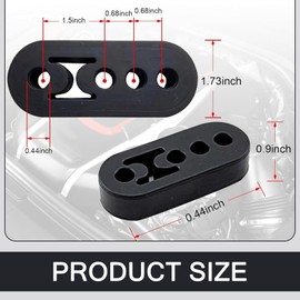 icykale 2 PCS Car Exhaust Hanger Muffler, 4 Hole Hanger Rubber Isolator Insulator Removal Tool, Universal Bushing Shock Absorbent Bracket, for Most Cars Trucks (Black)