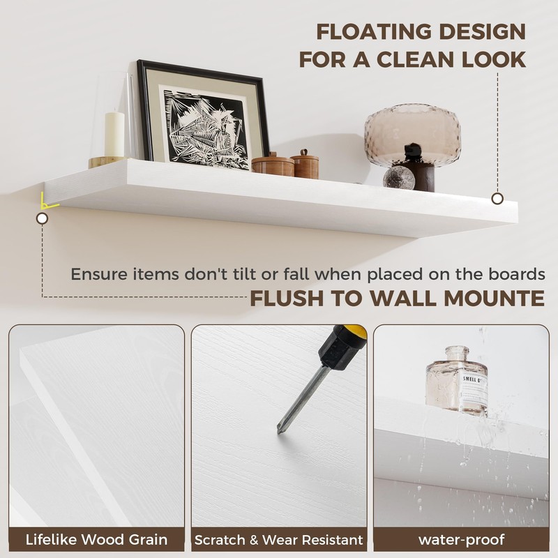 Fun Memories Small Floating Shelves for Wall - 8 Inch