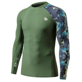 HUGE SPORTS Men's Splice UV Sun Protection UPF 50+ Skins Rash Guard(Aborigines,S)