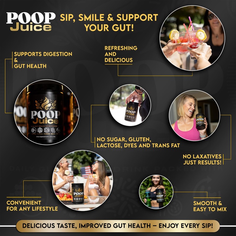 Poop Juice 5-in-1 Prebiotic, Probiotic, Postbiotic, Digestive Enzymes & Glutamine