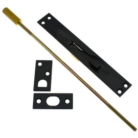 IDH by St. Simons idh by St. Simons 11020-019 Professional Grade Quality Genuine Solid Brass Extension Flush Bolt with 11-3/4-Inch and Brass Plunger, Matte Black