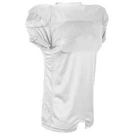 Champro Standard Huddle Stretch Polyester Dazzle Adult Football Game Jersey, White, White, 3X-Large