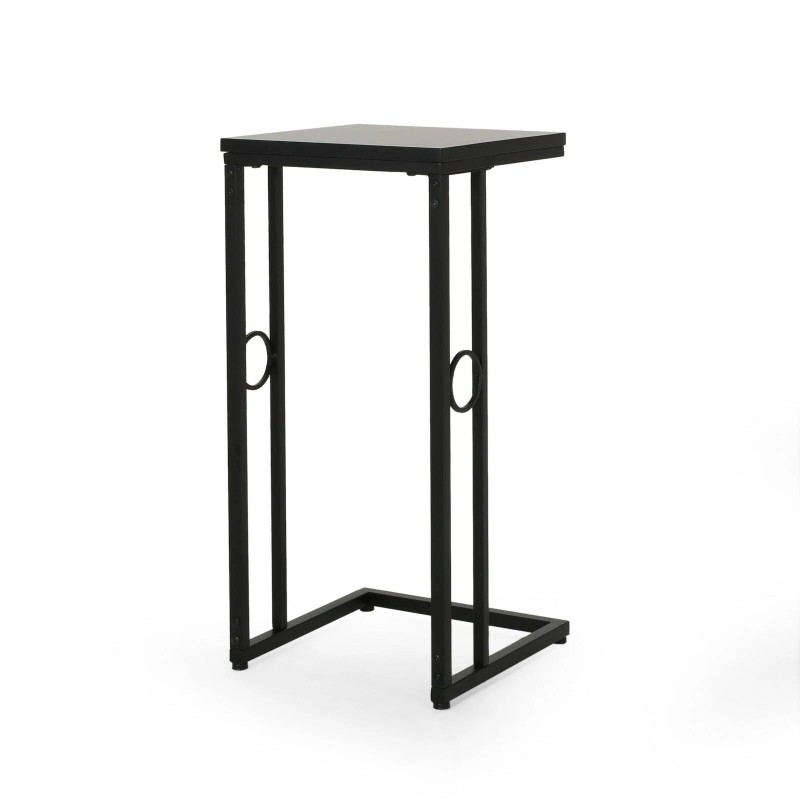 GDFStudio Agnes Modern C Side Table, Set of 2, Black
