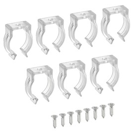 Boxonly T6 U Clips Holder Bracket Fluorescent Tube Light Fixture Plastic Pipe Clamps with Screws for LED Bulbs Ceiling Lamp Pack of 10