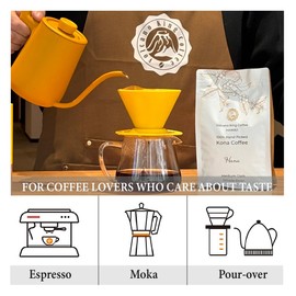 Volcanoking Coffee Ala Pua Hawaiian whole bean coffee, 10% Kona Coffee Blend Light Roast - Gourmet Kona Coffee From Hawaii's Largest Coffee Growe, Great for Espresso, Drip or French Press, Arabica Coffee 28oz (800g) ,Very smooth, clean and refreshing. Mi