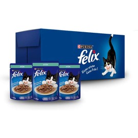 Purina Felix Pouches Alimento Húmedo Sabor Atun, Paquete con 24 Pzas de 85g