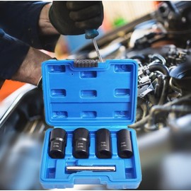 Set de zócalo de 5 piezas Twist, Tuercas Tuertas Tuercas de bloqueo de la rueda Tuerca del Extractor Removers 17 mm de 21 mm 22 mm de 22 mm para tuercas dañadas rotas