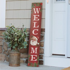 My Word! Welcome Santa Face Porch Board Sign