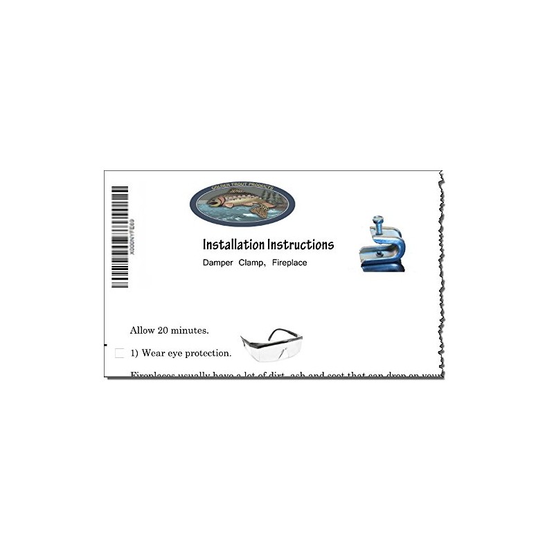 Golden Trout Products Damper Clamp (Damper Stop Clamp) for Fireplace