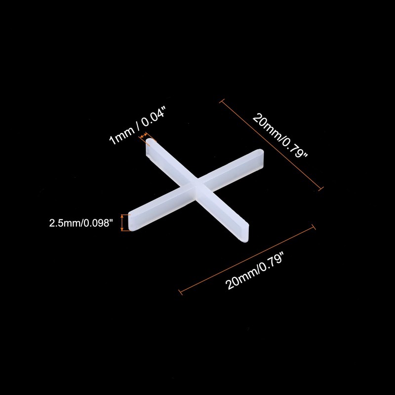 uxcell 300Pcs Tile Spacers 1mm 3/64" Wall Floor Tile Plastic