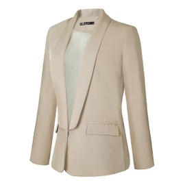 Urban CoCo Women's Office Blazer Jacket Open Front (XL, Khaki)