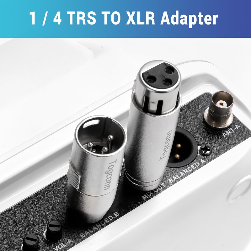Togconn Adaptador TRS XLR de 1/4 pulgadas, paquete de 2