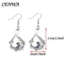 CENWA Scottish Thistle Drop Earrings Sassenach Scottish Jewelry(Out Earrings)