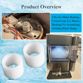 4 Pcs Ice Maker Bushing for GE Opal Nugget Ice Makers 1.0 & 2.0, Countertop Ice Maker Auger Bushing Fix Screeching Grinding Black Sludge (2 Versions Available) Select Opal Version: 9-Hole Extruder