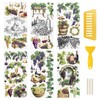 WANDIC 6 Sheets Rub On Transfer Sticker, Grape Theme Flower