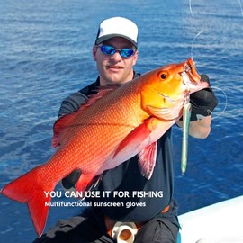 MOUNT TEC Unisex Outdoor Activities Fingerless Gloves UPF 50+ UV Protective Summer Sun Glove for Fishing Driving Hiking Running Boating (Charcoal,XL)