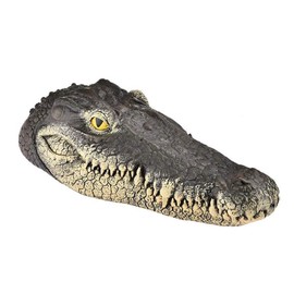 Geniff Floating Alligator Head, Fake Gator Head for Pool Outdoor Pond Accessories Float Crocodile Head Decoy for Koi Pond Pool Garden Decoration 13in x 5.5in x 2.8in