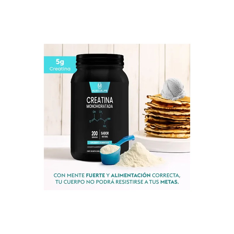 Suplemento Creatina Monohidratada Muscle Life 1kg 200servis