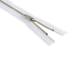 Nickel Pant Zipper 24" White Zip for Sewing Craft