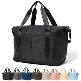 Expandable Boston Bag Travel Bag Carry On Bag Tote Bag Mothers Bag, Black