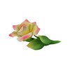 Capodimonte 6 Inch Italian Handmade Ceramic Yellow and Pink Rose