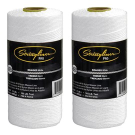 Stringliner 35753 Mason’s Line Replacement Rolls – 1 Lb. #18 Construction Replacement Roll Braided White 1000'. (2 Pack)