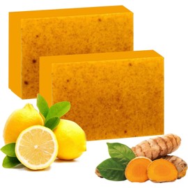 Jabón de Ácido Kójico con Cúrcuma y Limón, Barra Facial y Corporal, Limpieza Profunda Natural, 2 Piezas
