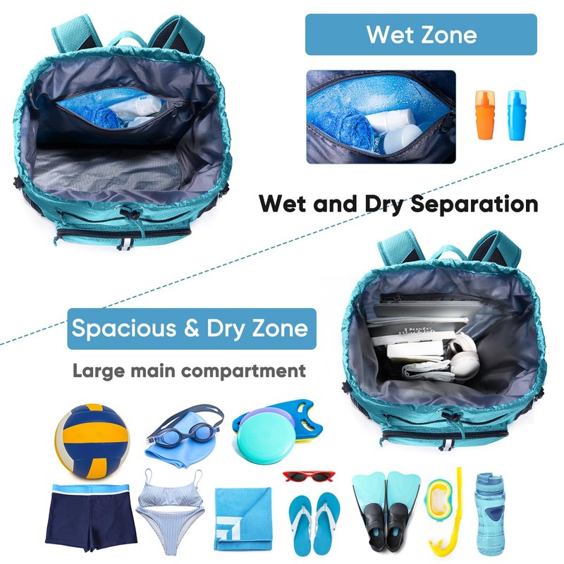 VIGEGARI Large Beach Backpack Waterproof Sandproof - Oversized Beach Bag-