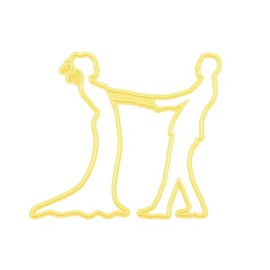 Nellie's Choice Cutting Bridal Couple Shape Die-6,5 x 7 cm-Card Making Supplies-Metal Dies for Scrapbooking, DIY and Paper Crafts, Yellow, 65x70mm